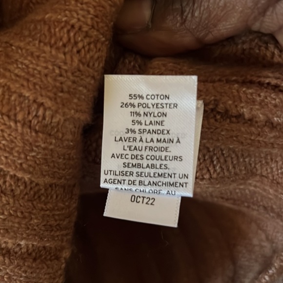 NWT Open Edit Camel colored ribbed mock neck sweater. Women’s size medium. - Picture 7 of 7